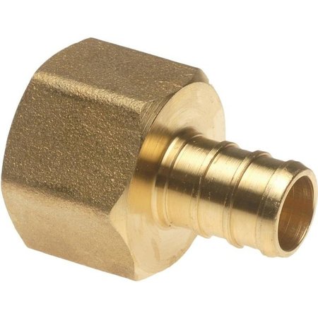 Apollo Valves Hose Pipe Adapter, 12 x 34 in, PEX x FPT, Brass, 200 psi Pressure APXFA1234